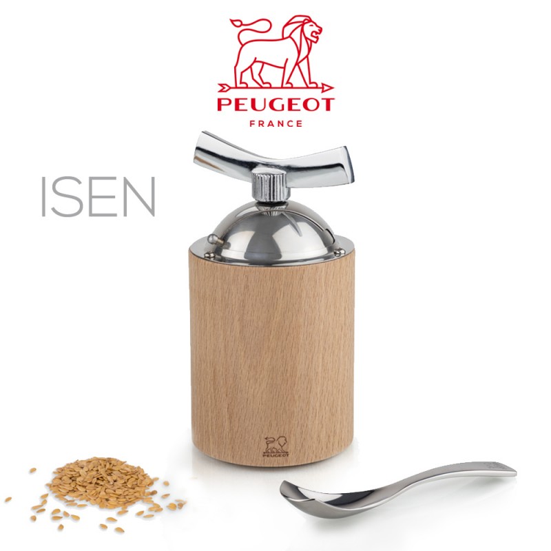 Moulin à graines de lin 13 cm Isen - Peugeot - Bois - Ustensile de