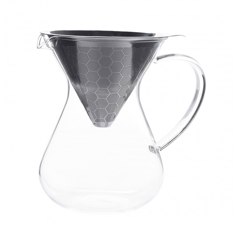 Cafetière manuelle avec 2 filtres permanents inox - 400 ml