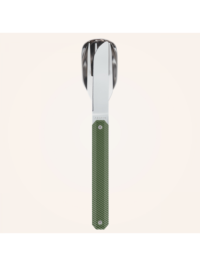 Set de couverts Akinod "12h34" Aluminium kaki