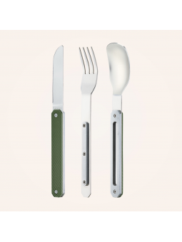 Set de couverts Akinod "12h34" Aluminium kaki